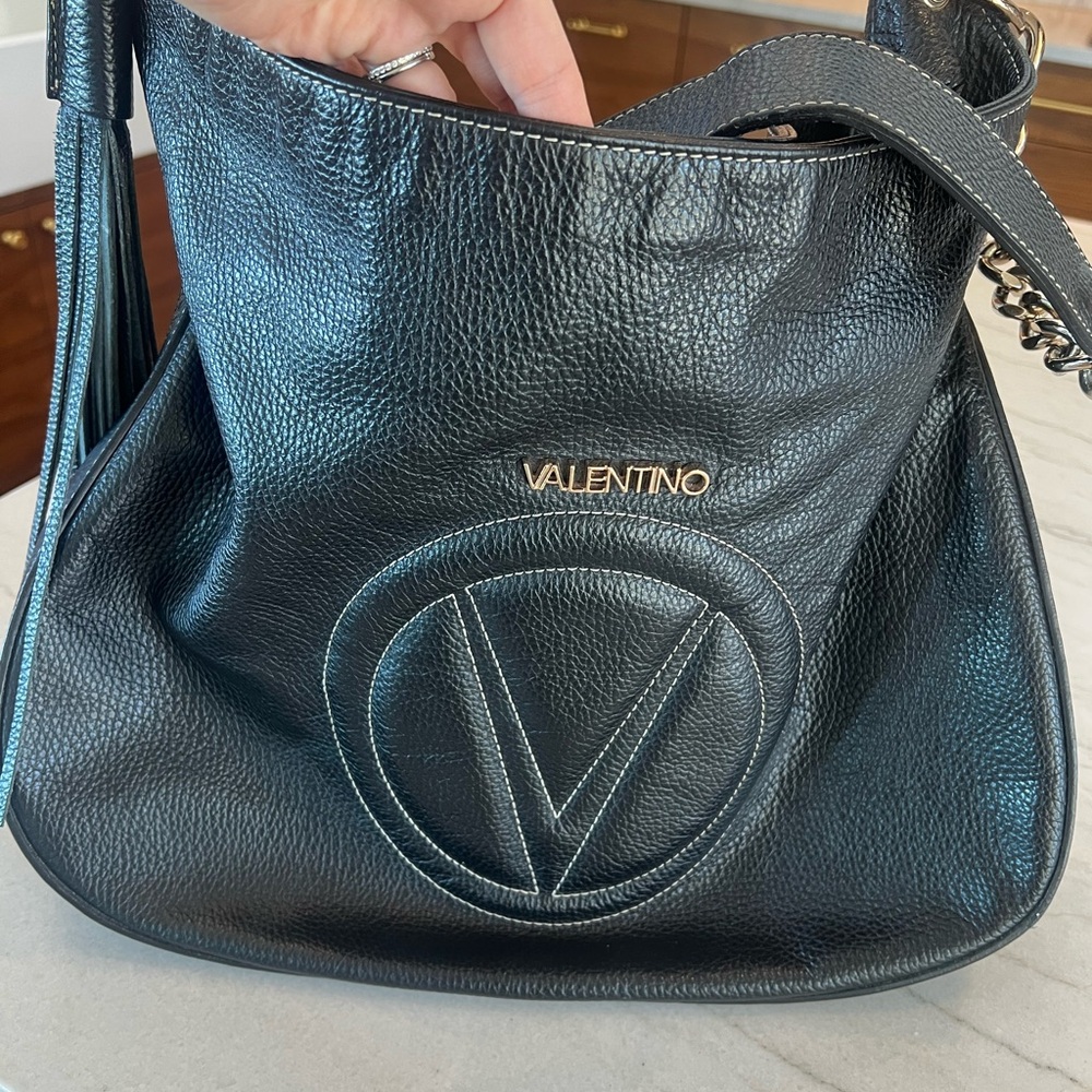 Valentino Black Leather Shoulder Bag